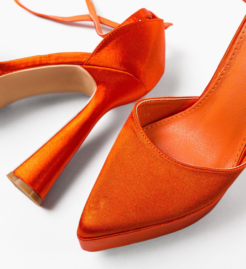 Pantofi Phoebe Portocalii - Eleganță și Stil - imagine 8