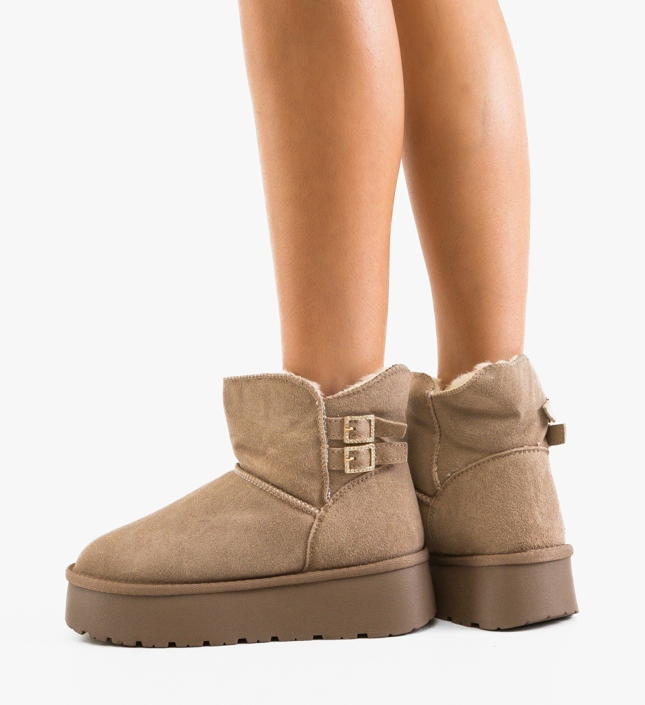 Cizme Tip Ug Depurtat Tieme Khaki - Confort