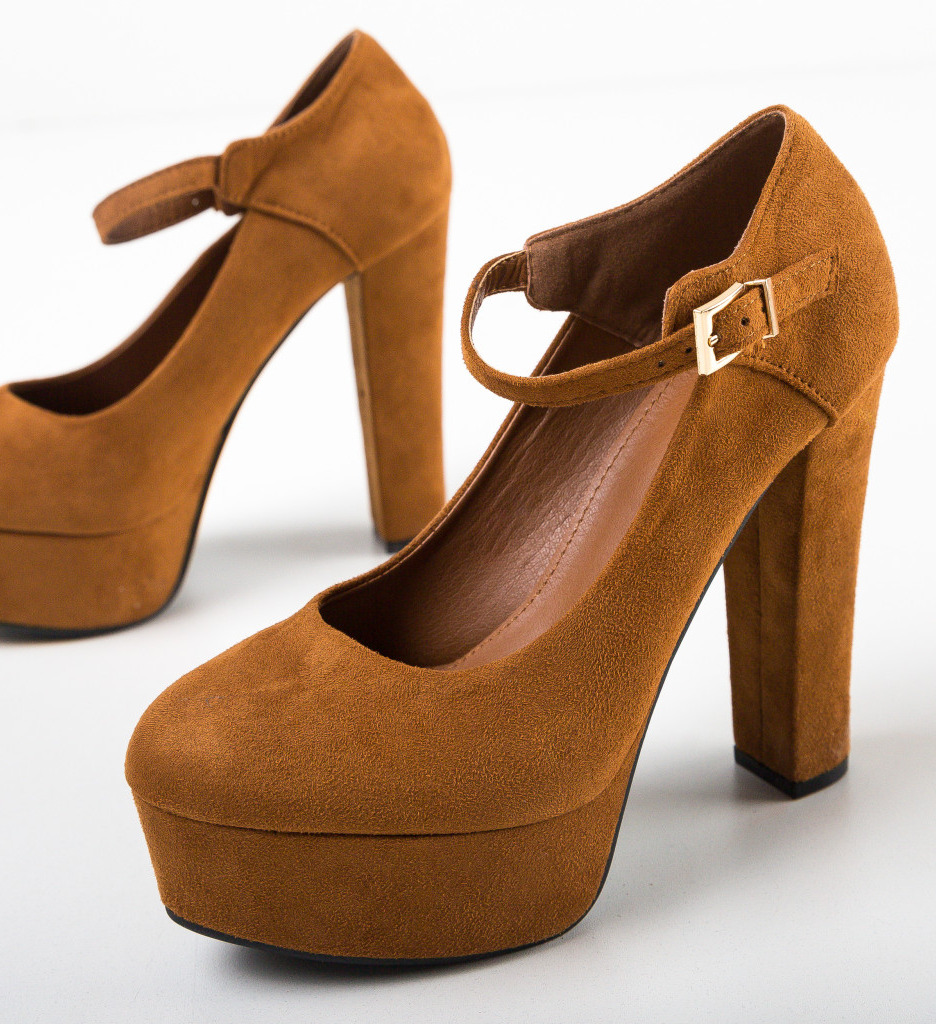 Pantofi Chung Camel cu Toc Elegant - imagine 8