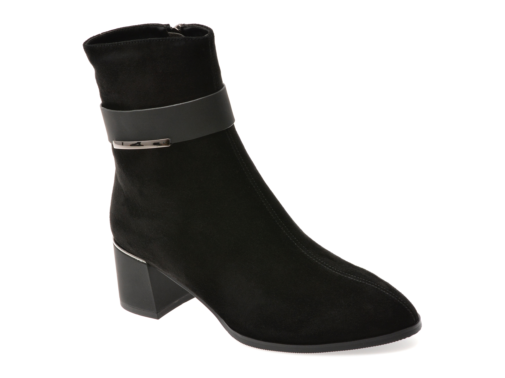 Botine Dama Epica Negre | Eleganță Piele Întoarsă