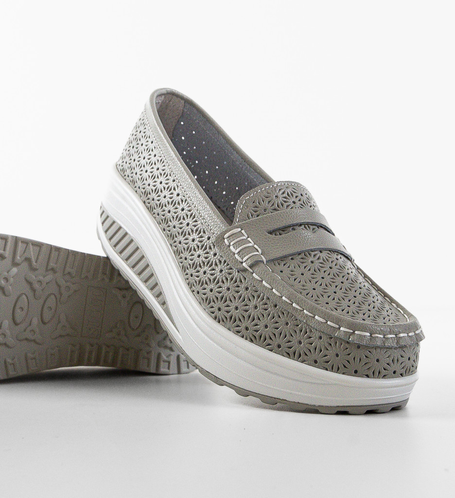 Pantofi Fyrya Gri Casual | Confort și Stil - imagine 15