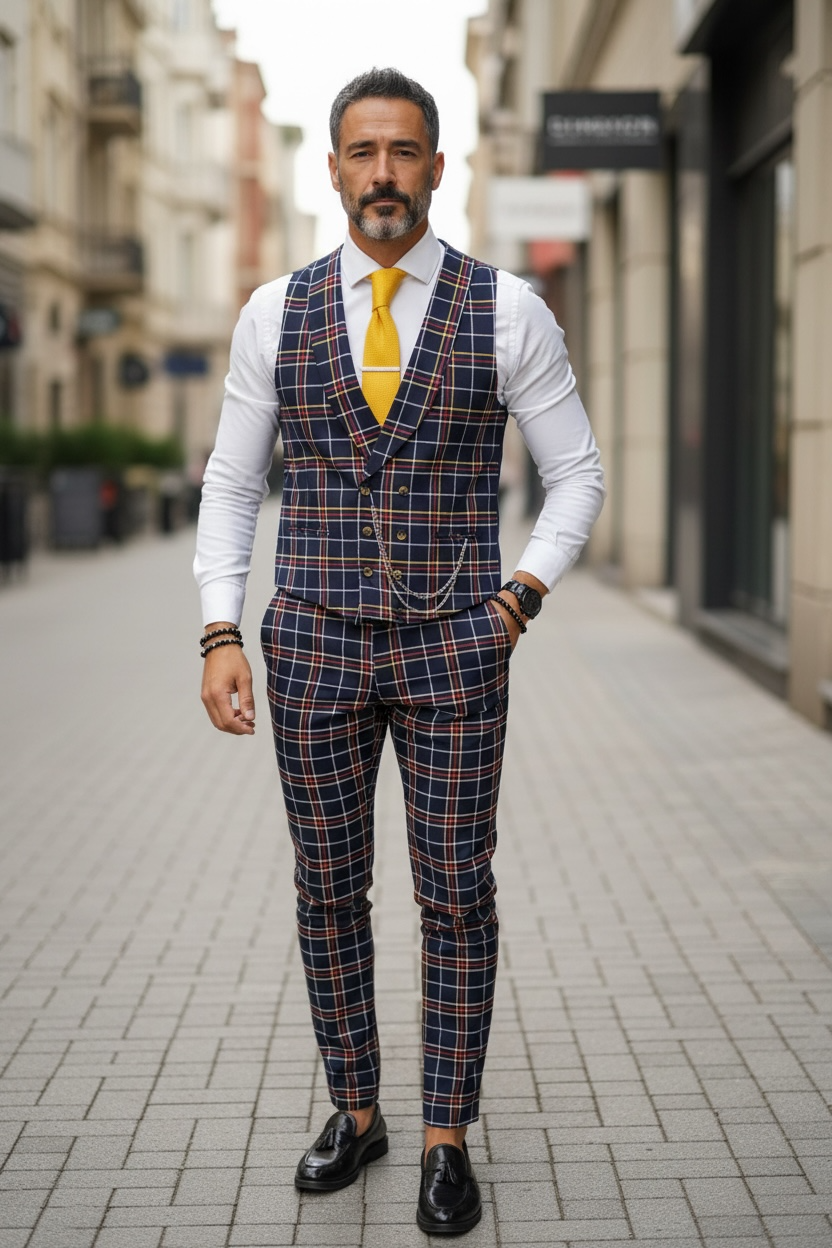Compleu Barbati Vesta + Pantaloni Elegant B5522 - imagine 2