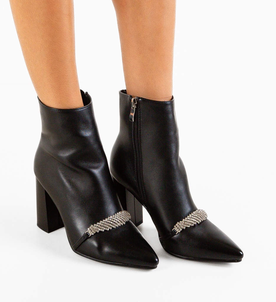 Botine Dama Schoorel Negre Elegante - imagine 2