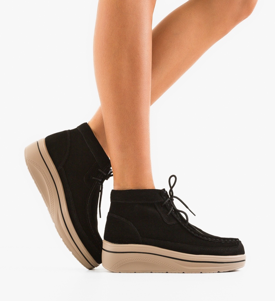 Ghete Dama Janne Negre - Confort si Stil Casual - imagine 2
