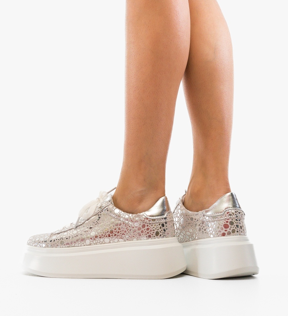 Pantofi Casual Ganey Argintii - Eleganță și Stil - imagine 6