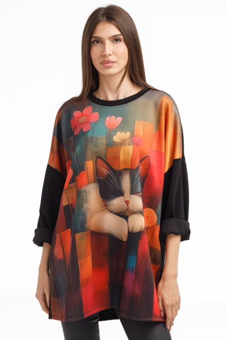 Bluza Tunica Neagra Pisica Shopika