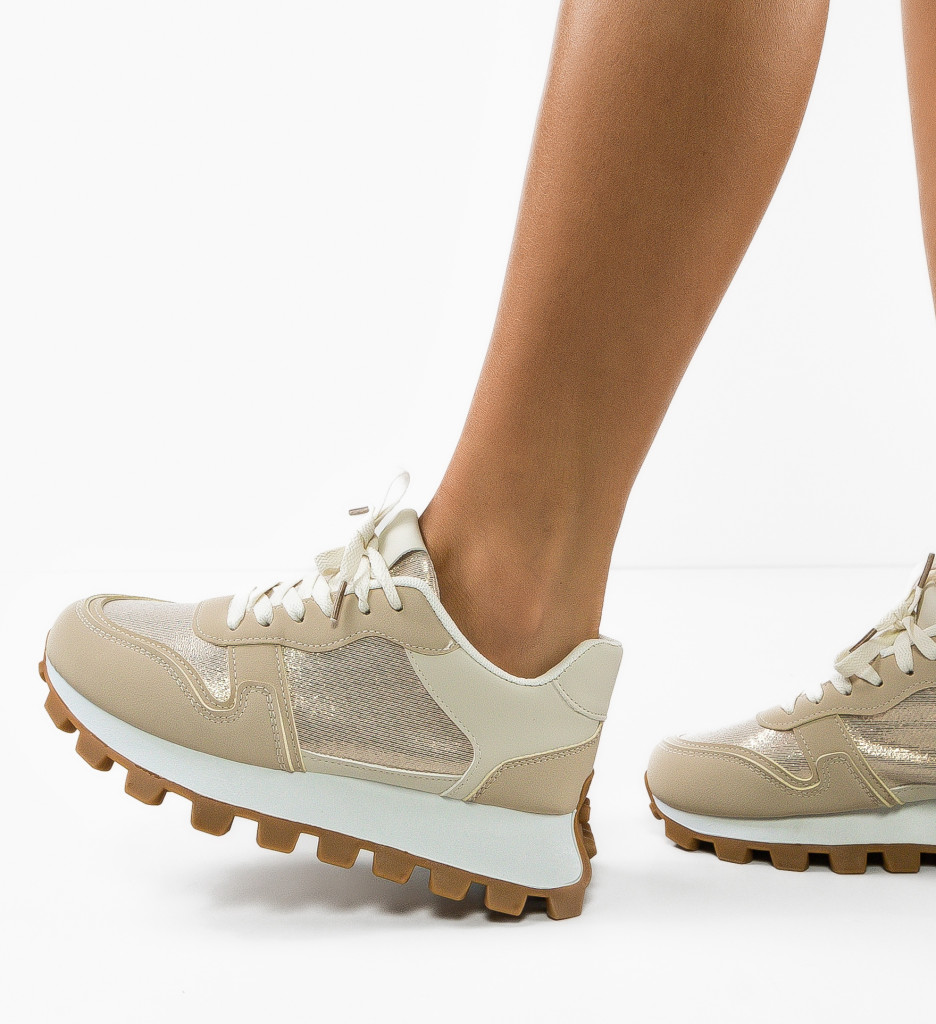 Sneakers Dama Riya Bej | Confort și Stil - imagine 3