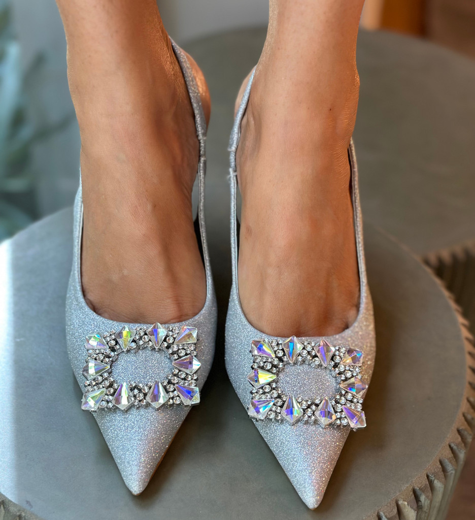 Pantofi Dama Argintii cu Toc | Eleganță Eveniment - imagine 4