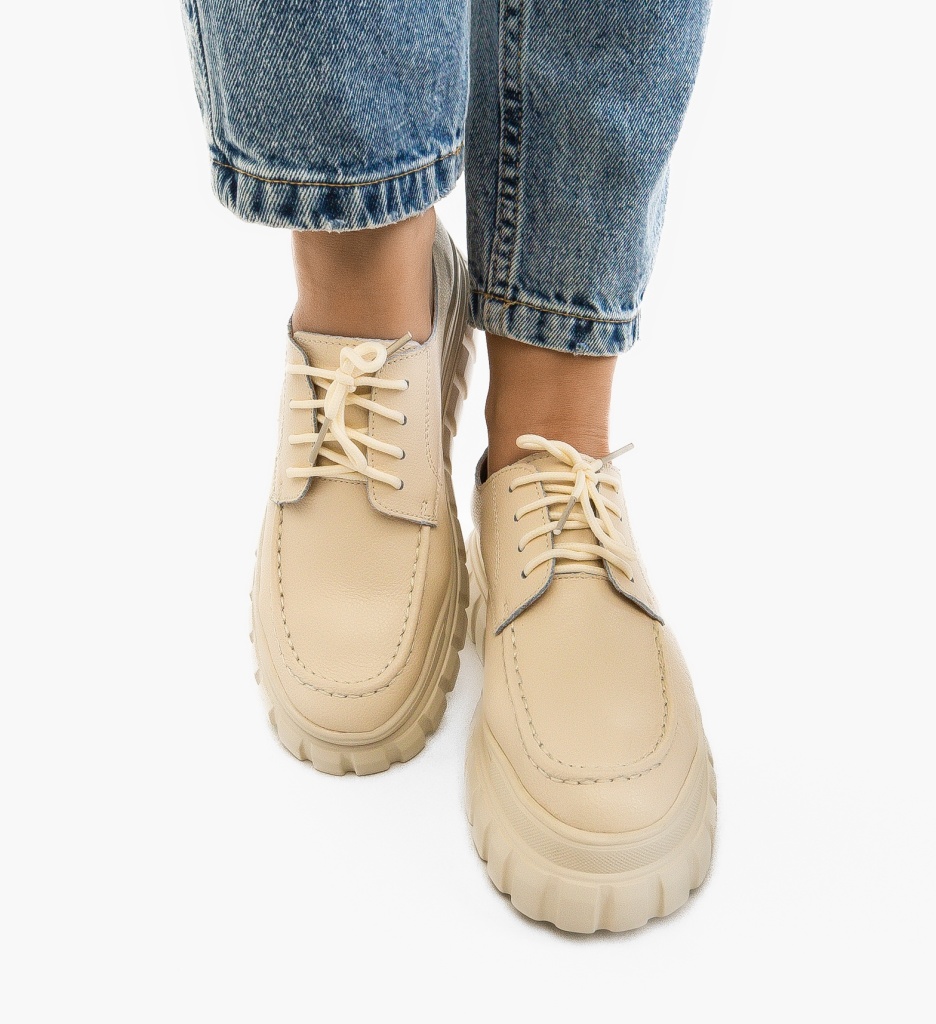 Pantofi Casual Loprem Bej - Confort și Stil - imagine 4