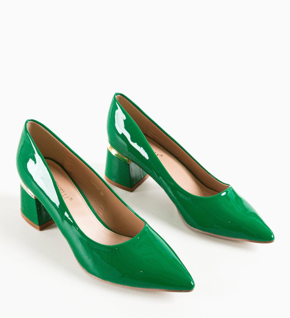Pantofi Fedlimi Verzi cu Toc Eleganți - imagine 9