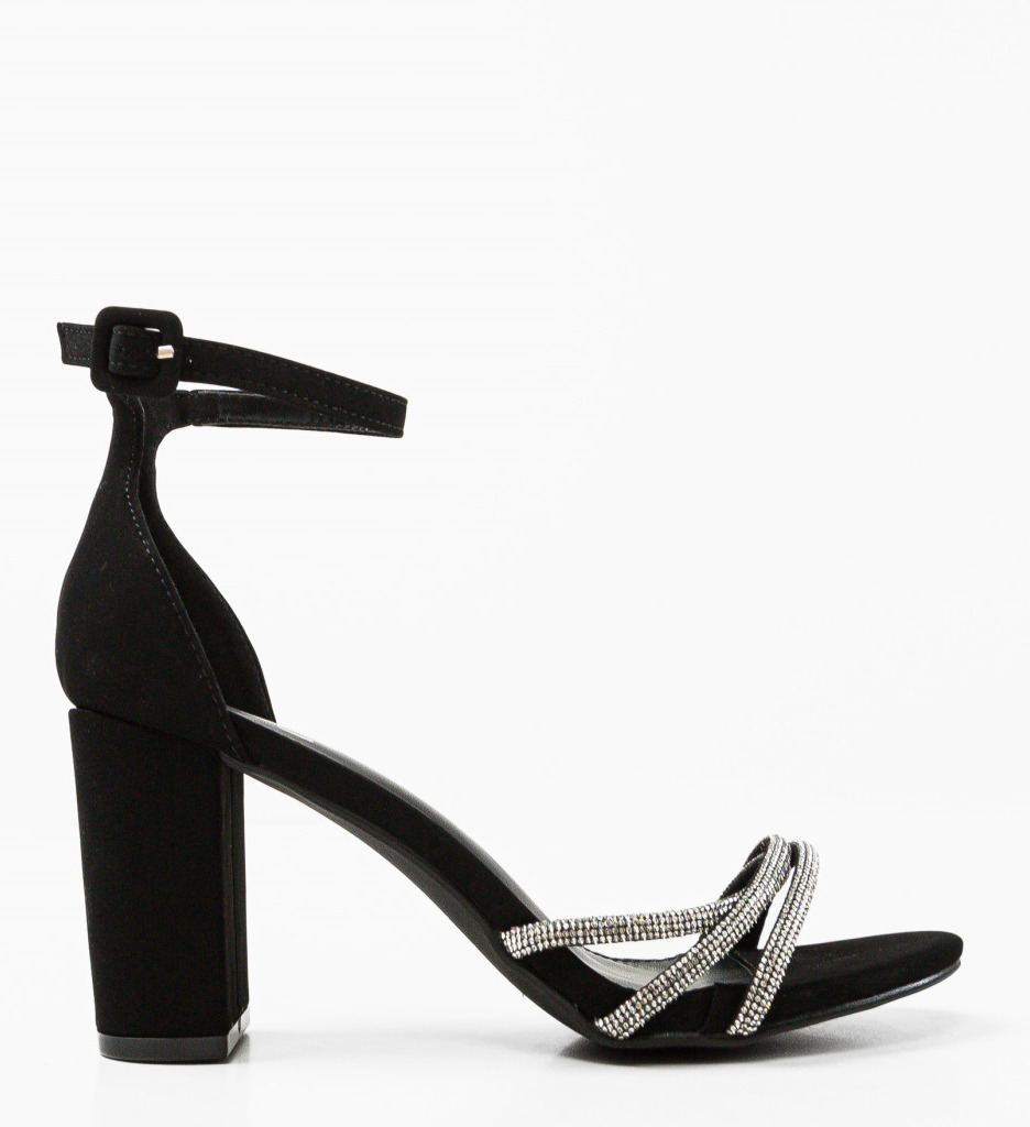 Sandale Scout Negre cu Toc Elegante - imagine 5
