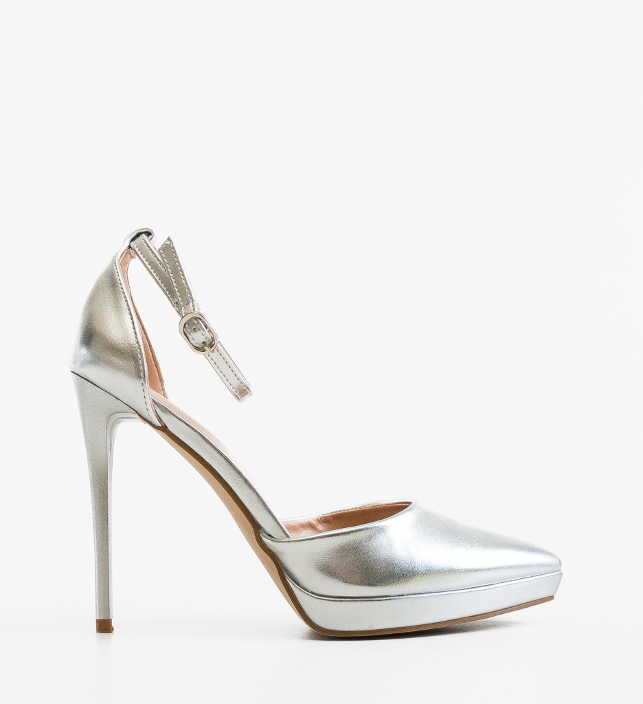 Pantofi dama Kamine Argintii Eleganti