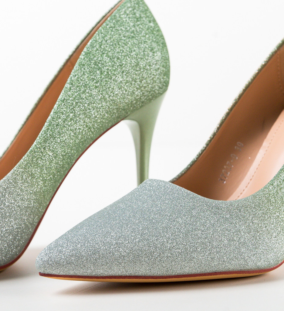 Pantofi Marks Verzi cu Toc Eleganți - imagine 6