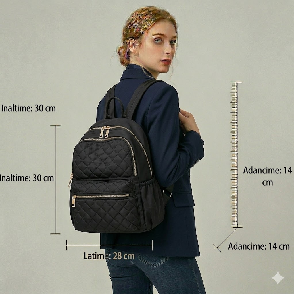 Rucsac Dama Pfy Melli GT1839 Negru Multifuncțional - imagine 2