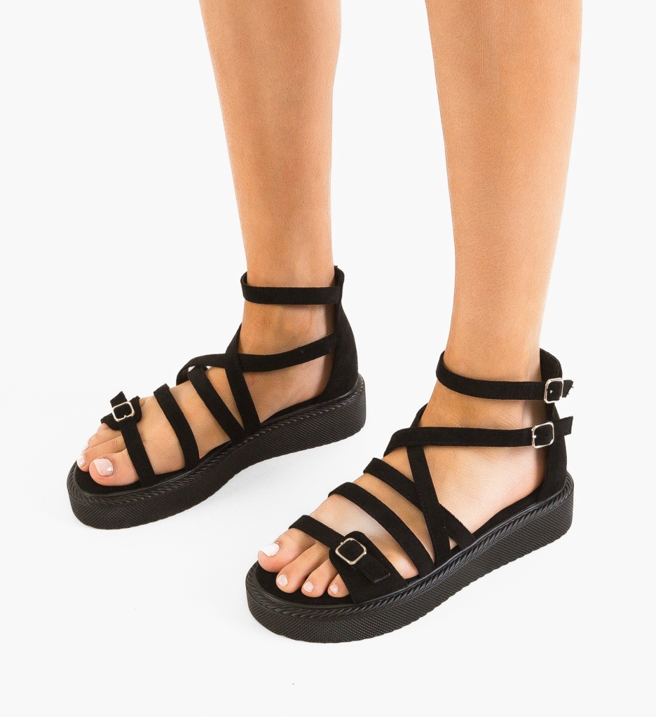 Sandale Dama Sanabe Negre | Eleganță și Stil