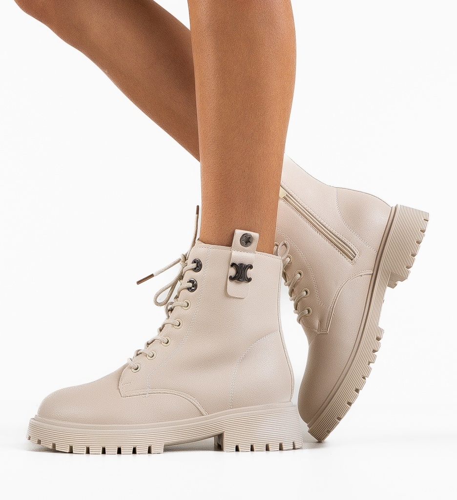 Ghete Dama Bej Elegante - Confort & Stil - imagine 3