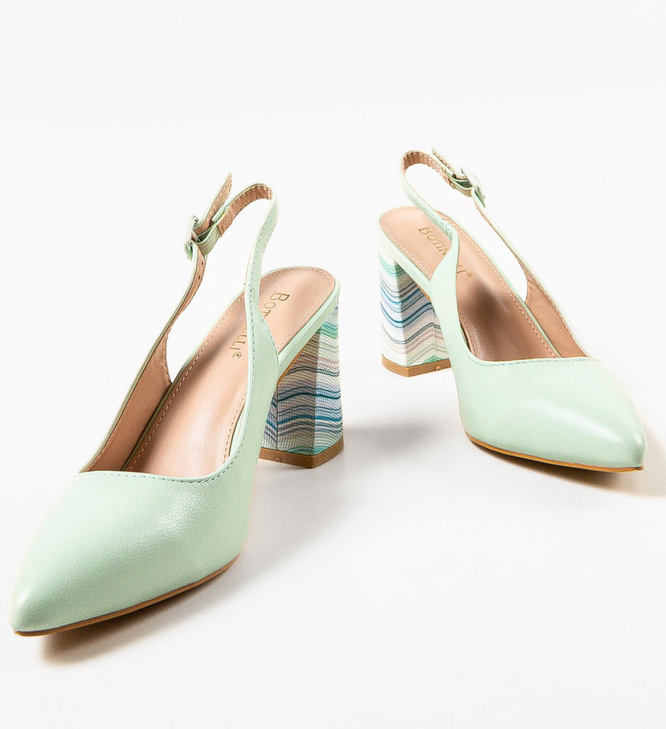 Pantofi cu toc Soka Verzi - Eleganță și Stil - imagine 5