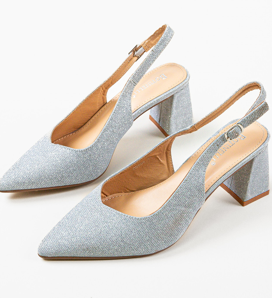 Pantofi Dama Terminak Argintii Eleganți - imagine 6