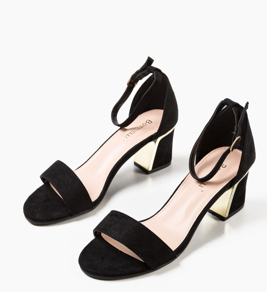 Sandale Ycono Negre cu Toc Elegant - imagine 6