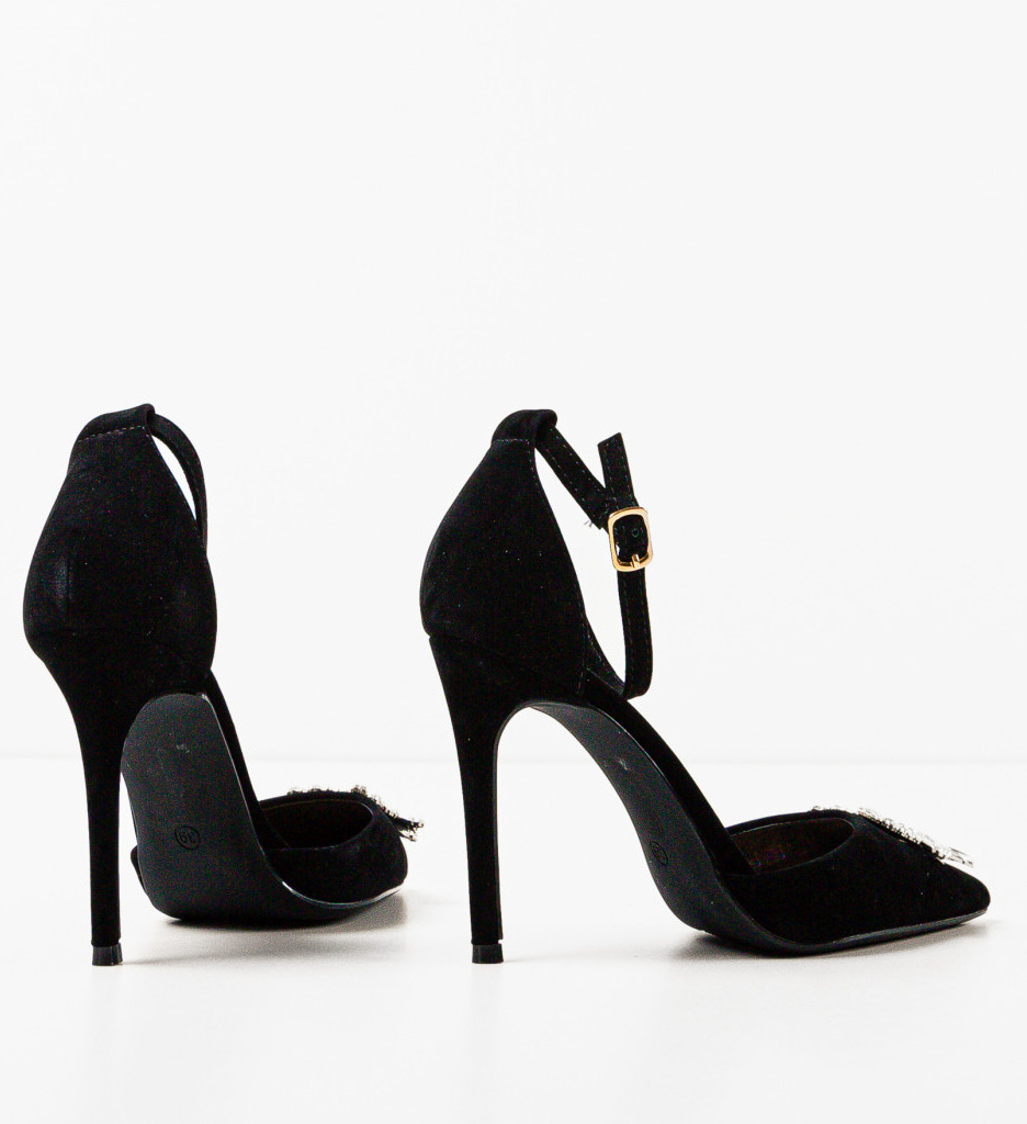 Pantofi cu toc eleganți Depurtat Honor Negri - imagine 8