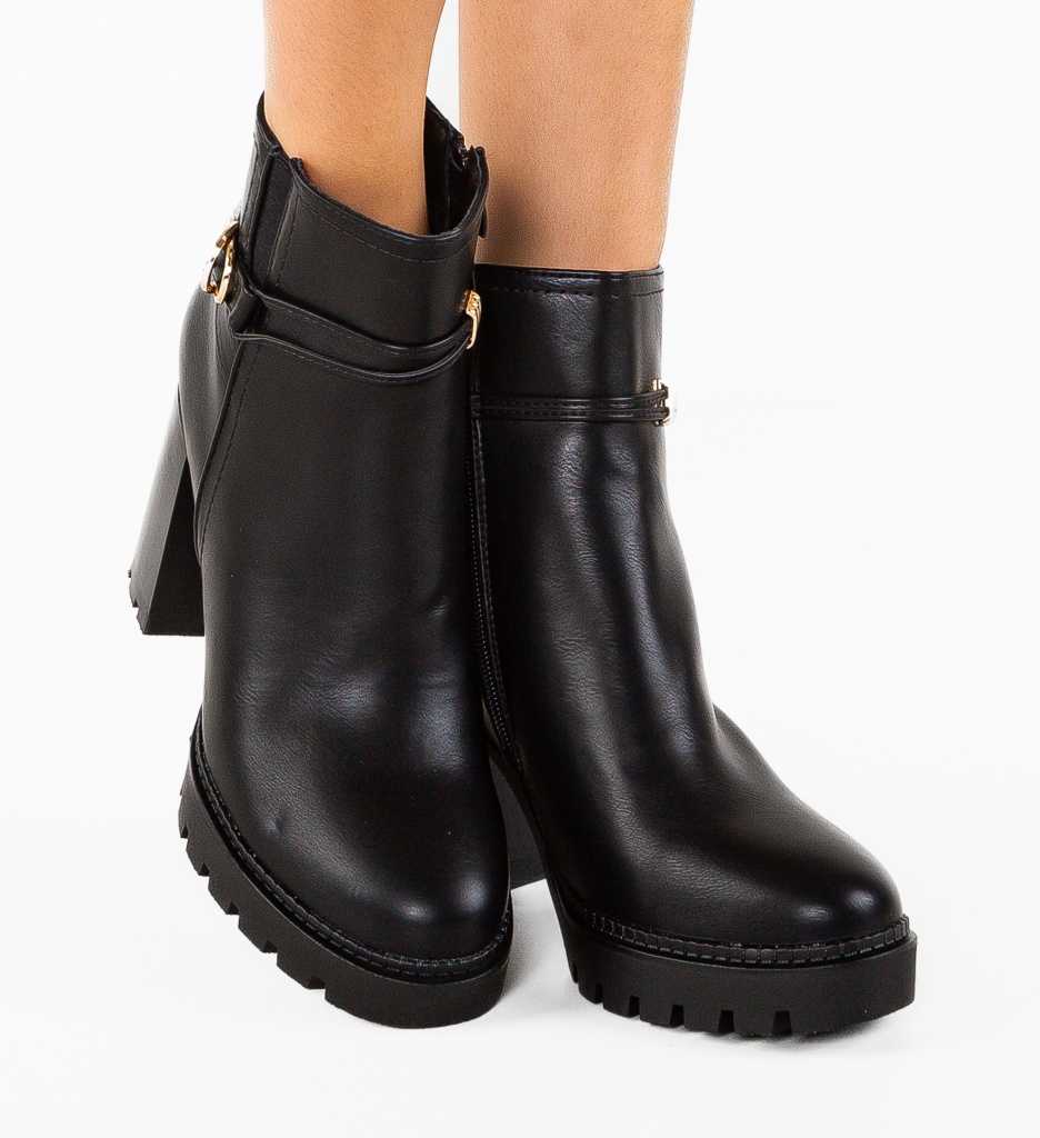 Botine Dama Farra Negre - Eleganță și Stil