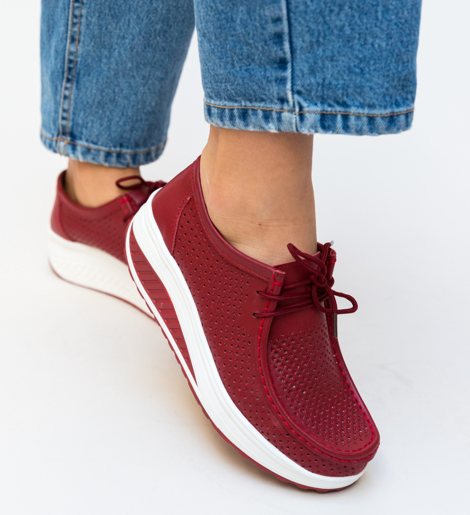 Pantofi Casual Baroco Rosii | Design Elegant - imagine 3