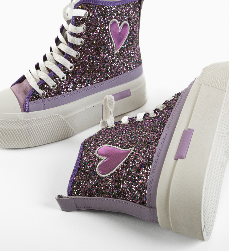Sneakers Dama Cuore Mov | Stil și Confort - imagine 8