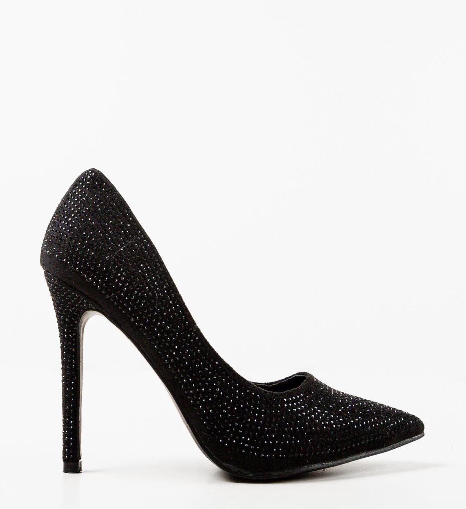 Pantofi Eleganti cu Toc Geanyt Negri - imagine 2