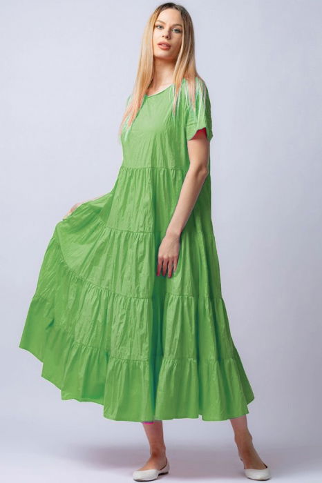 Rochie Shopika verde cu volane | Eleganță și confort