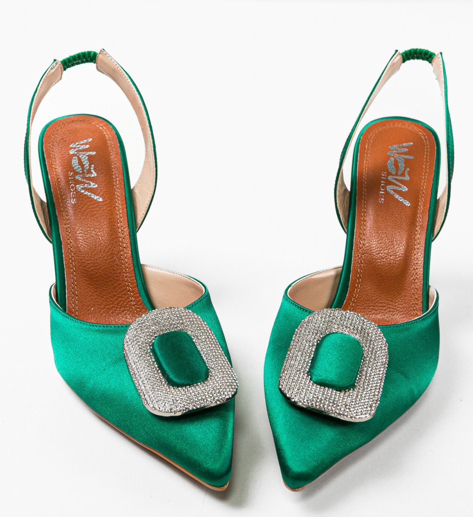 Pantofi Dama Verzi cu Toc | Eleganță Royal - imagine 5