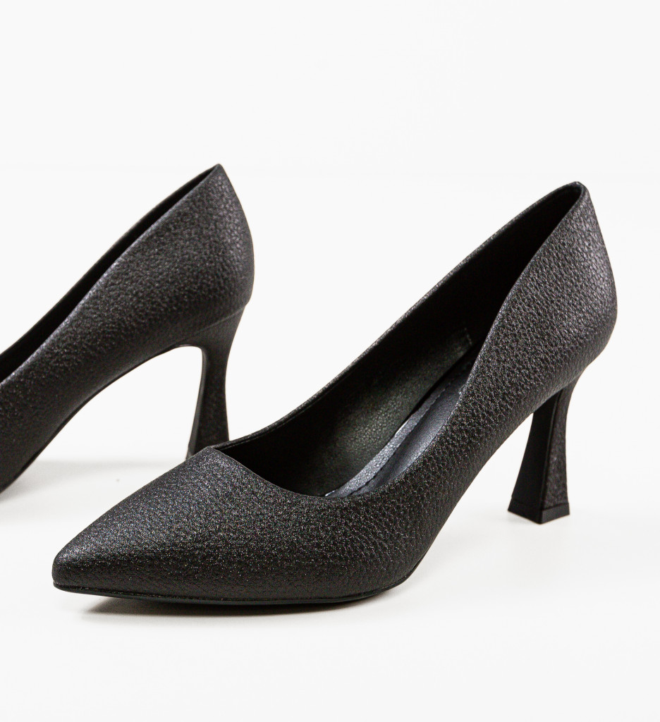 Pantofi Gypyty Negri Eleganți cu Toc - imagine 6