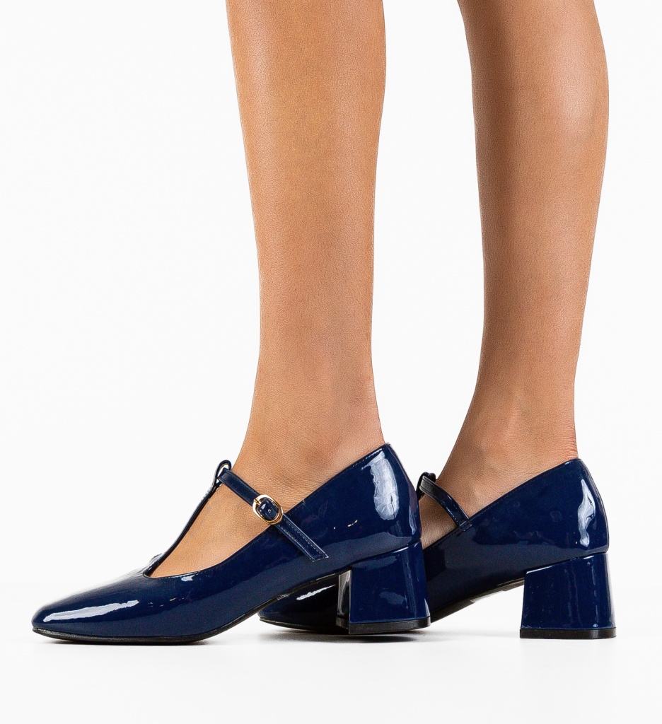 Pantofi Ketofa Albastre cu Toc Eleganți