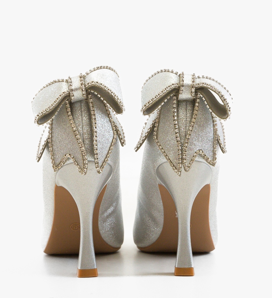 Pantofi Stiletto Nenyz Argintii Eleganți - imagine 4