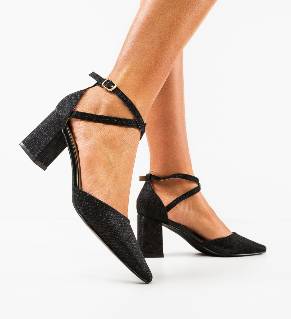 Pantofi Dama Shams | Toc Elegant Negru