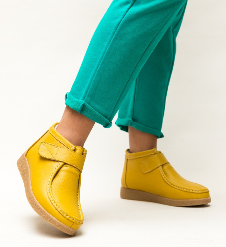 Pantofi Casual Debir Galbeni 2 - Confort Stilat - imagine 3