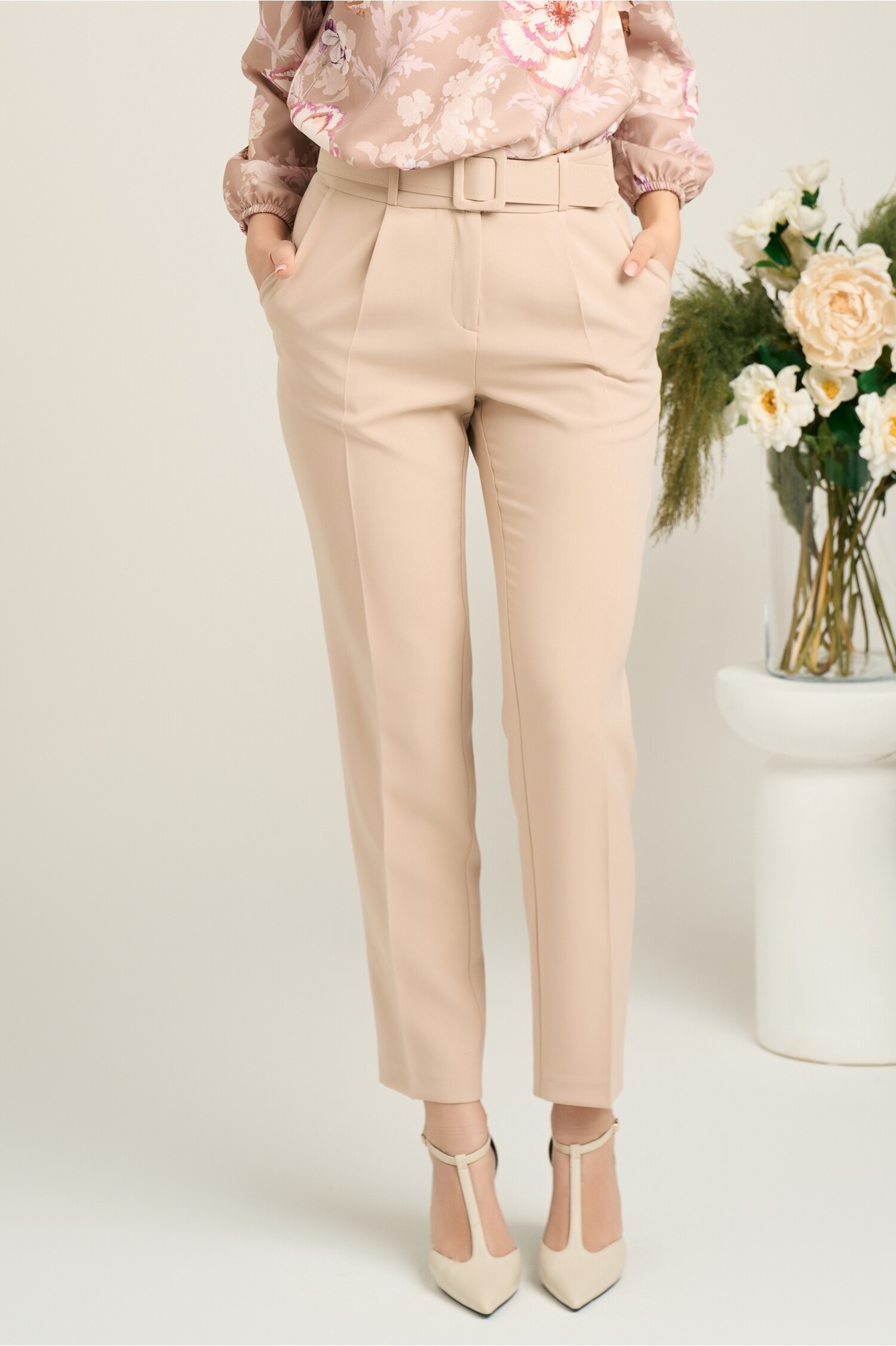 Pantaloni Office DY Fashion Bej | Eleganță