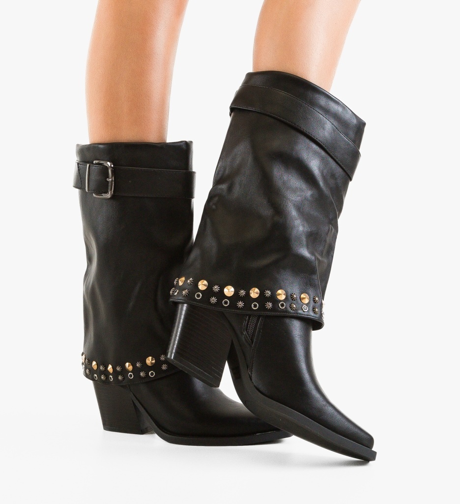 Cizme Dama Leah Negre Piele | Depurtat - imagine 3