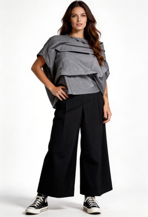 Bluza Gri Asimetrică Wendy Trendy
