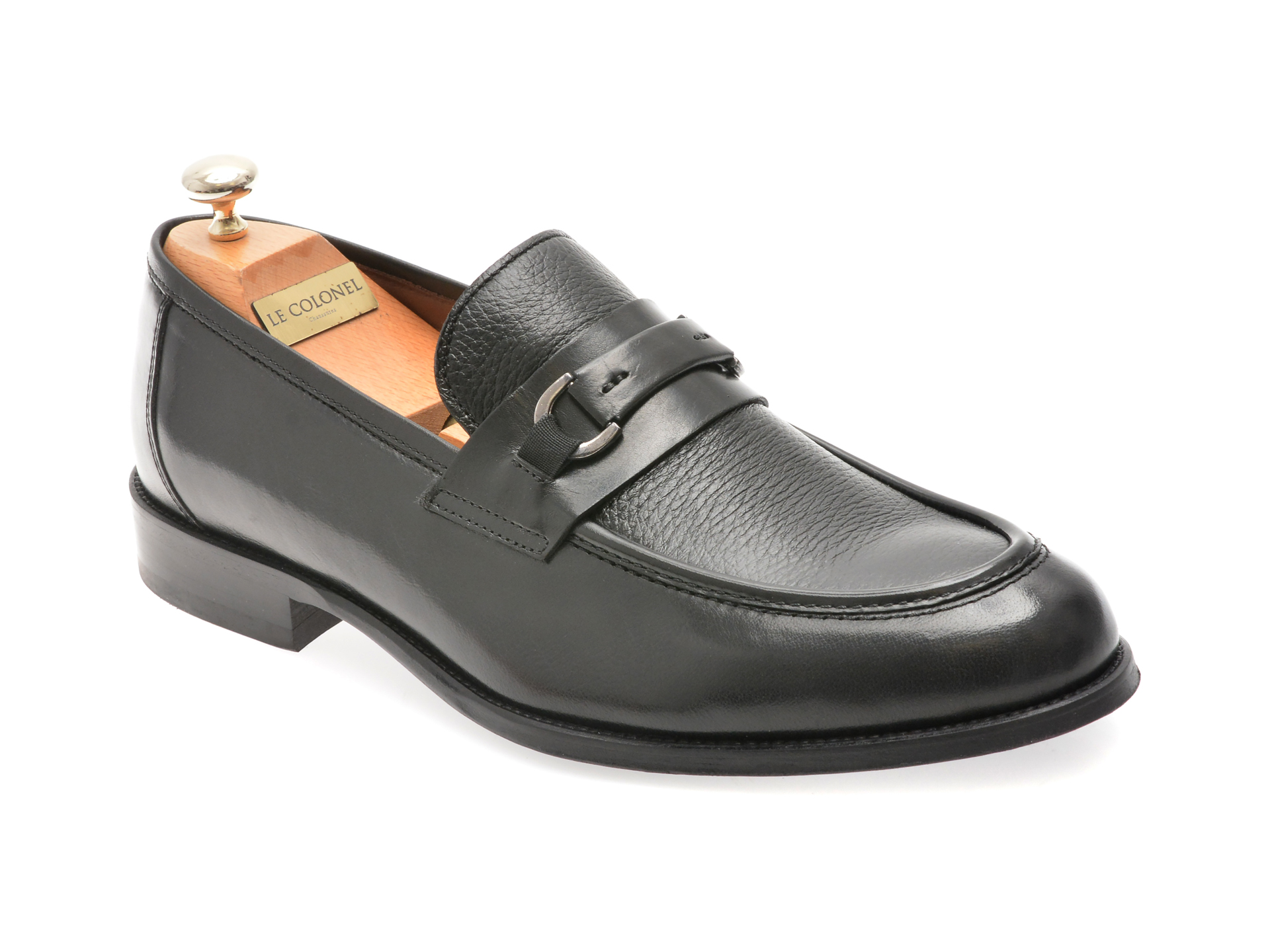 Mocasini LE COLONEL negri din piele naturală