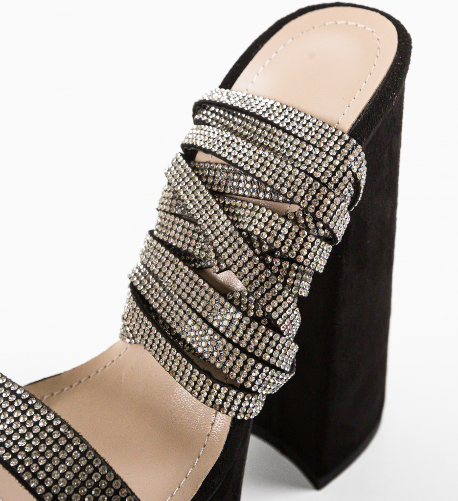 Sandale Strap Negre Elegante - imagine 8