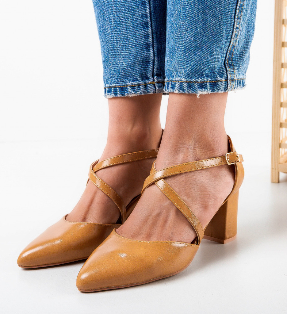 Pantofi Rahma Camel - Eleganță Premium - imagine 3
