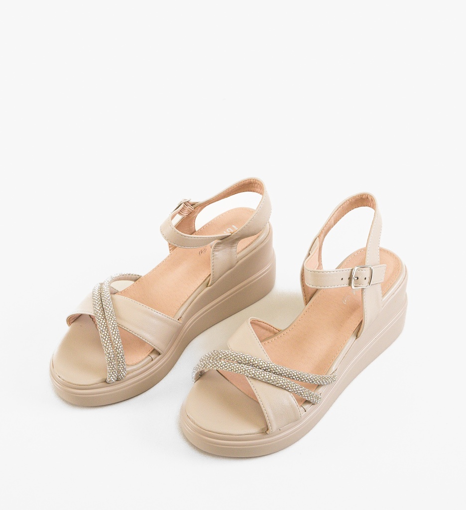 Sandale Platforme Dama Mykfa Bej | Stil și Confort - imagine 4