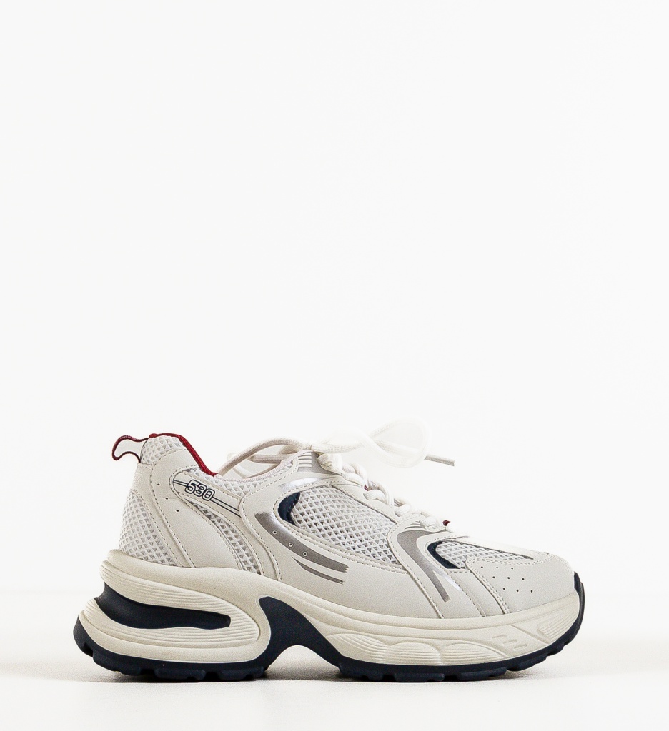 Sneakers Dama Floriza Albi | Confort și Eleganță - imagine 6