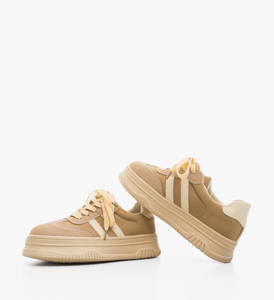 Sneakers Dama Carlas Bej - Confort și Stil - imagine 10