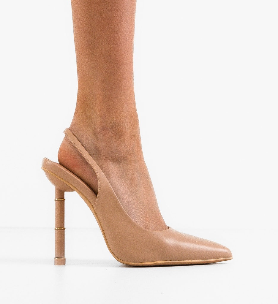 Pantofi Dama Bej cu Toc - Eleganți și Confortabili - imagine 6