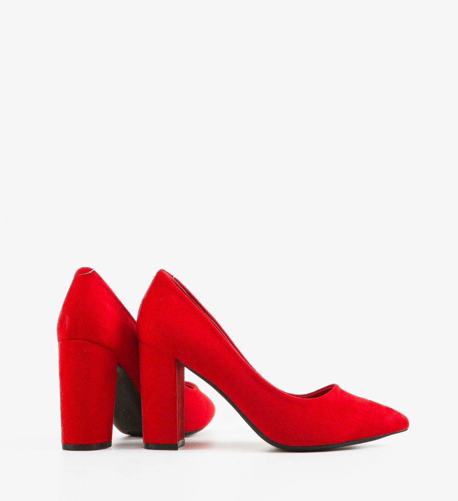 Pantofi Dama Rosii Yang cu Toc Elegant - imagine 4