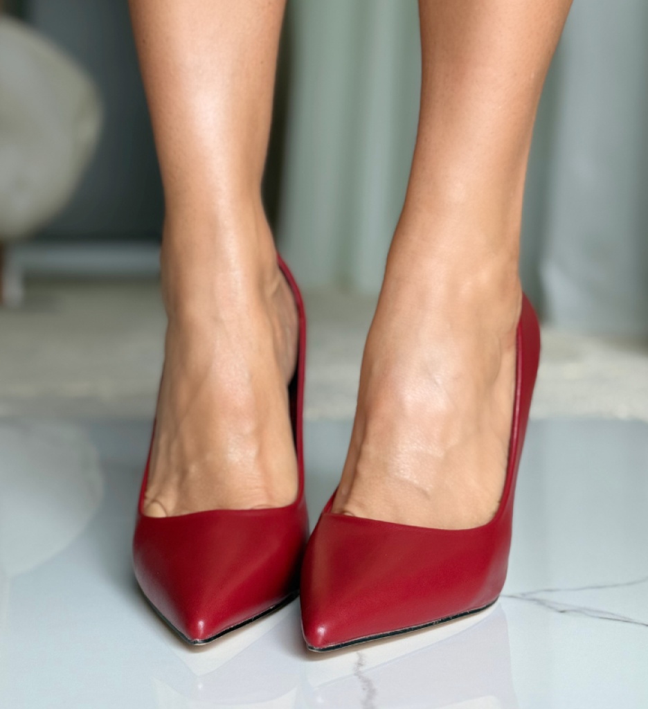 Pantofi Krente Rosii cu Toc - Eleganta Asigurata - imagine 4