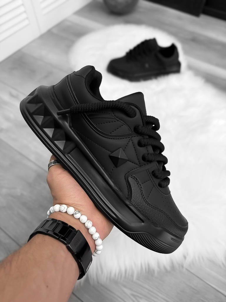 Adidasi Barbati Casual Negri din Piele Ecologica