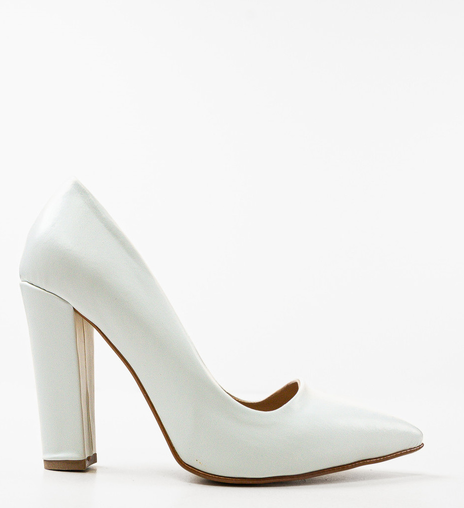 Pantofi Dama Albi cu Toc | Stil și Eleganță - imagine 5