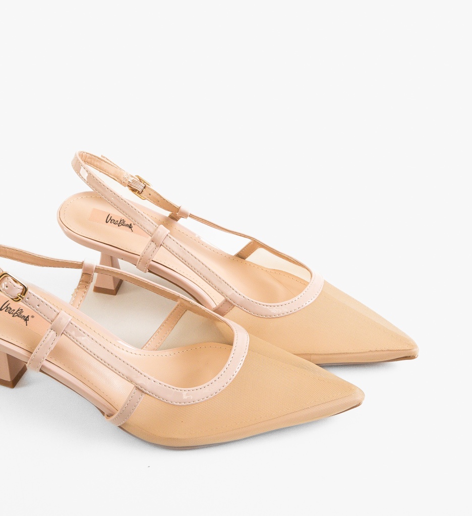 Pantofi Dama Laure Nude cu Toc Elegant - imagine 7